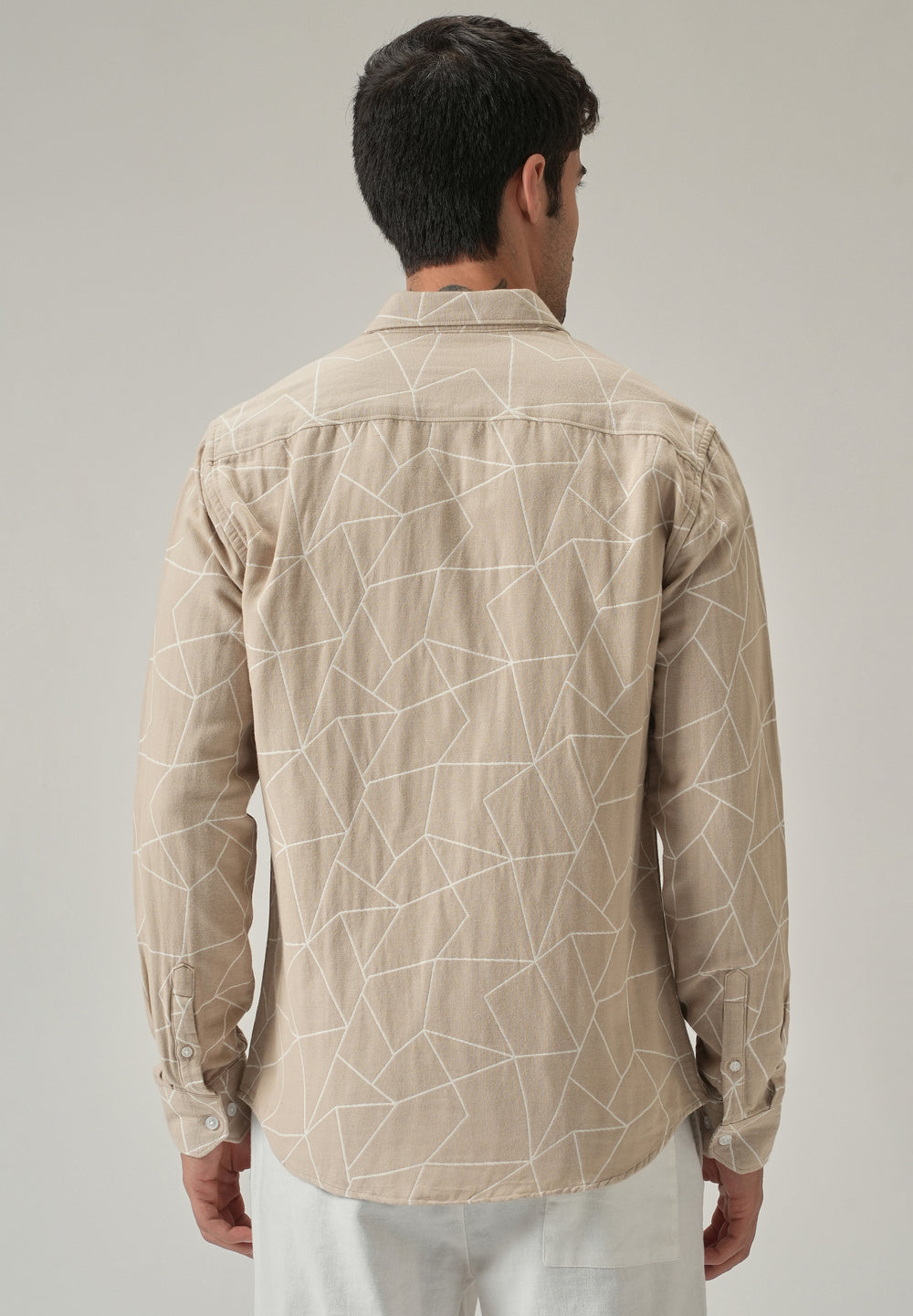Beige Prism Pattern Shirt