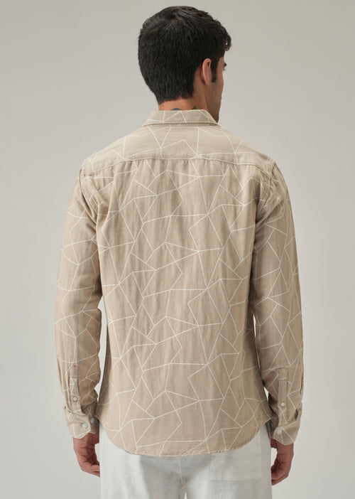 Beige Prism Pattern Shirt