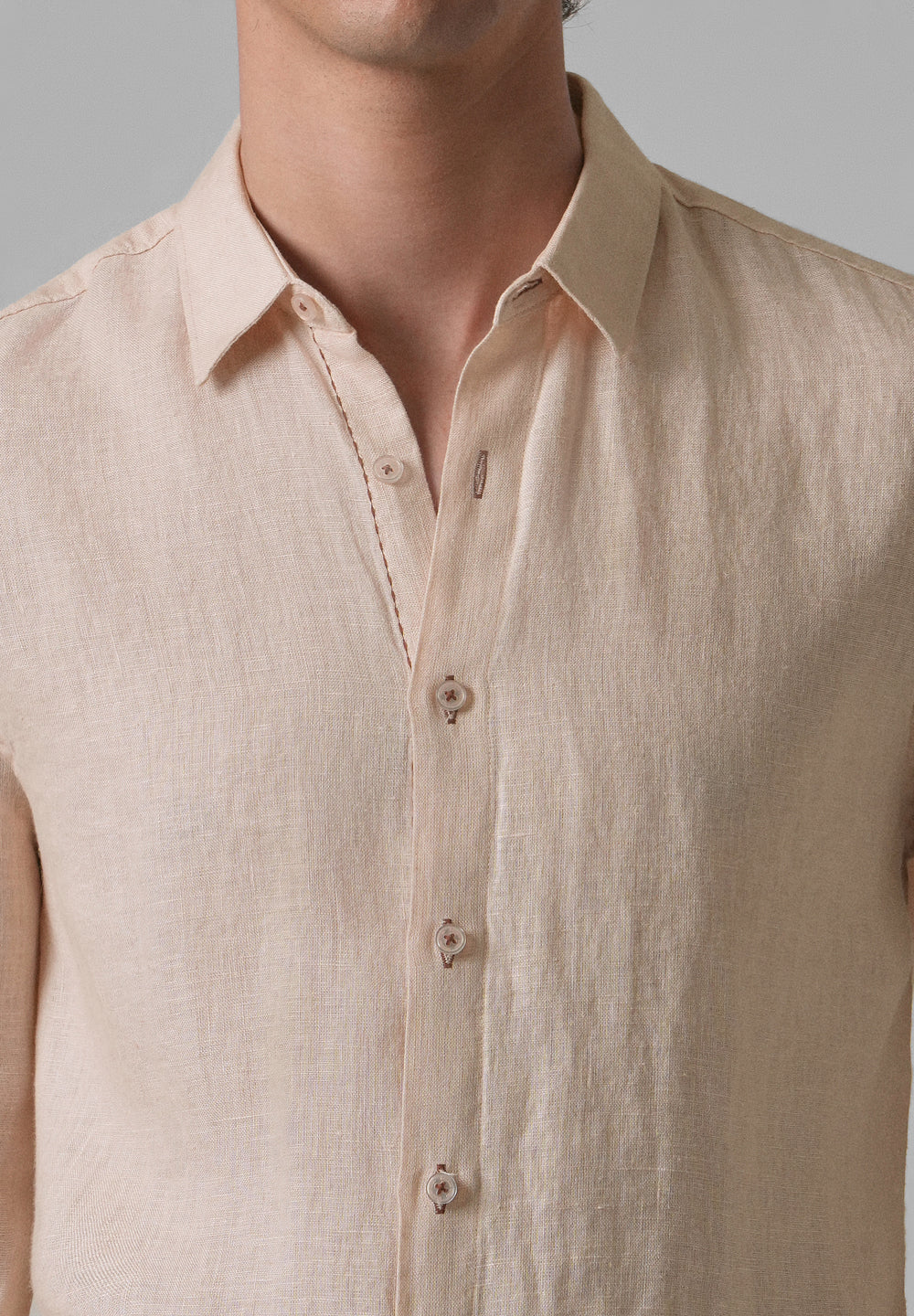 Beige Pure Linen Shirt