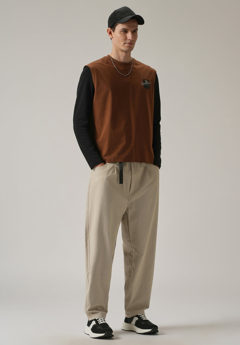 Beige Twill Relaxed Fit Pant
