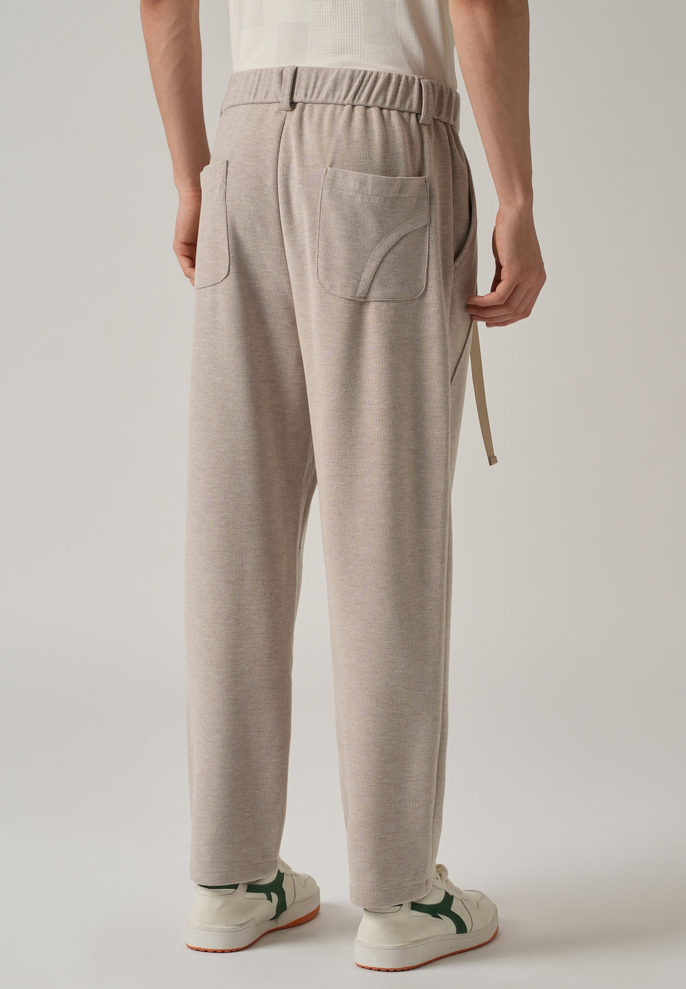 Beige Corduroy Relaxed Fit Pant