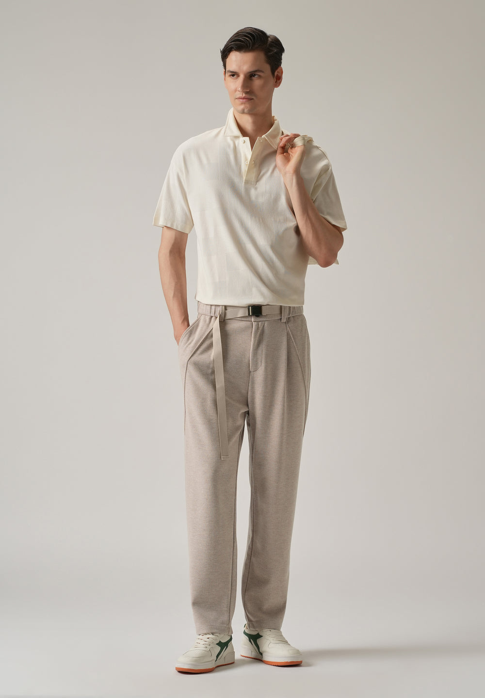 Beige Corduroy Relaxed Fit Pant