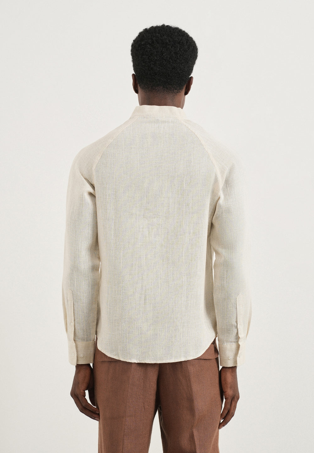 Beige Self Pattern Raglan Shirt