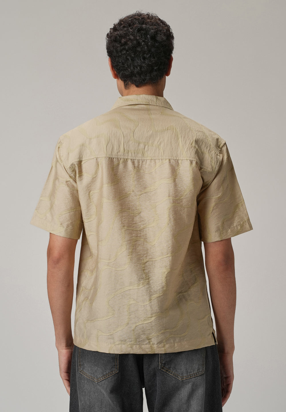 Beige Self Pattern Shirt