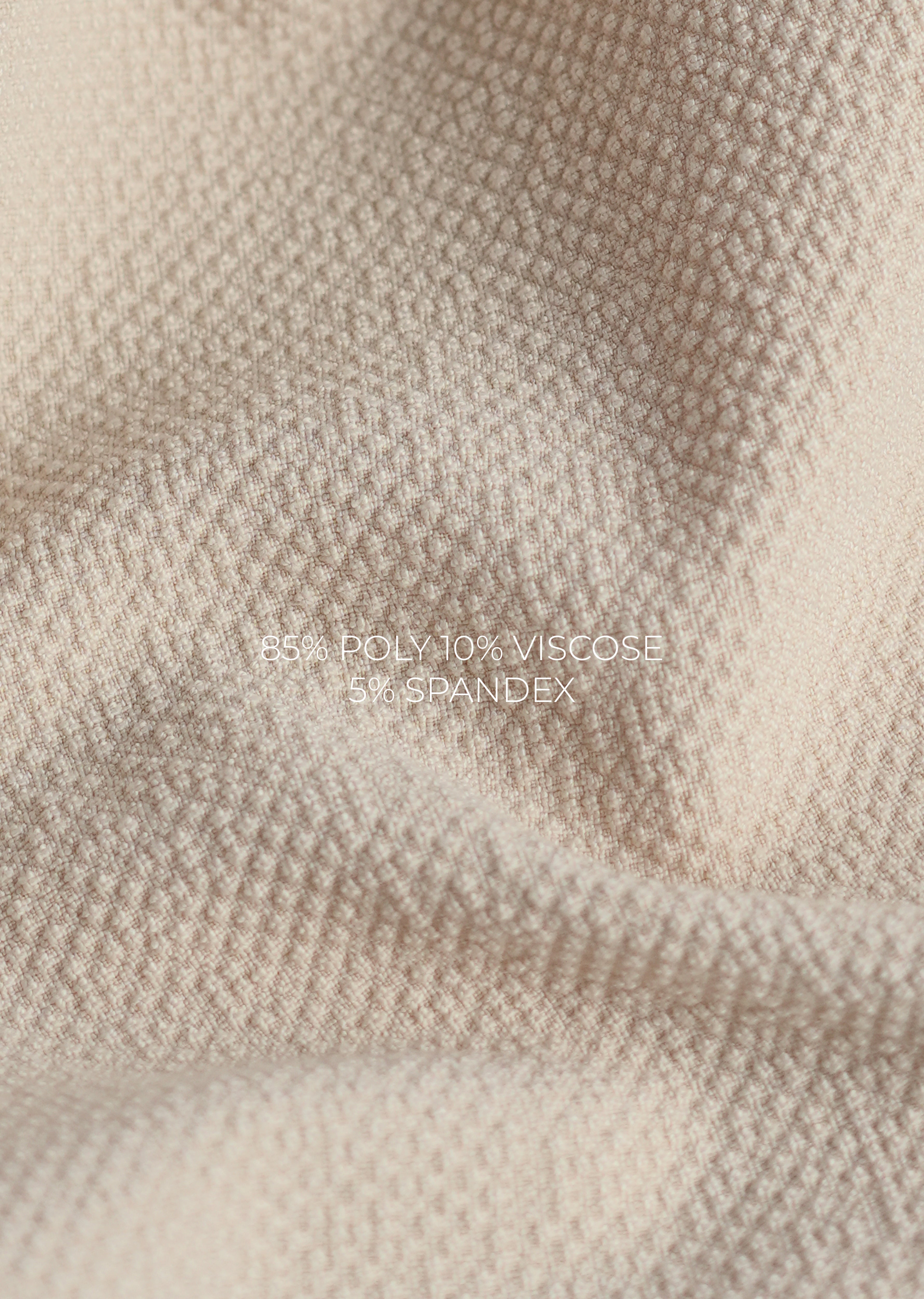 Beige Semi-Elasticated Textured Pant