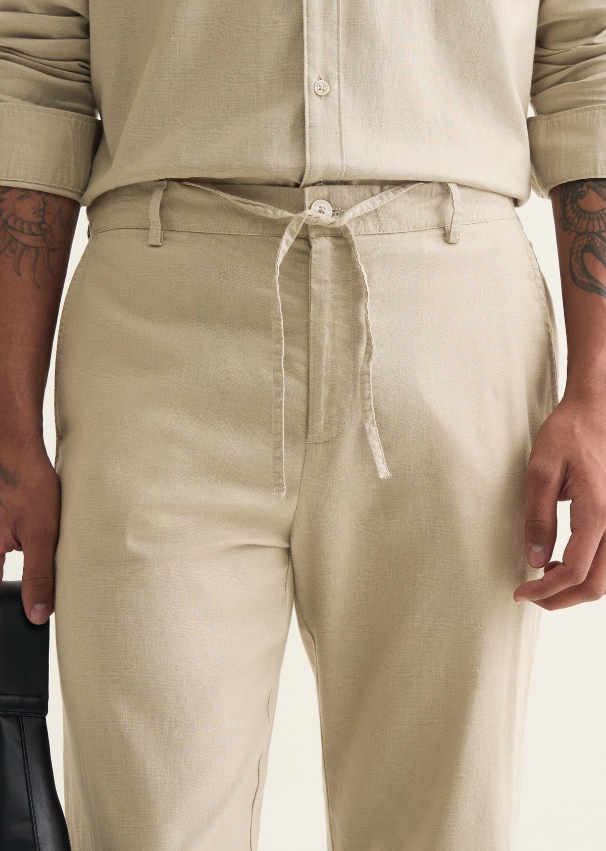 Beige Semi-Elasticated Trouser