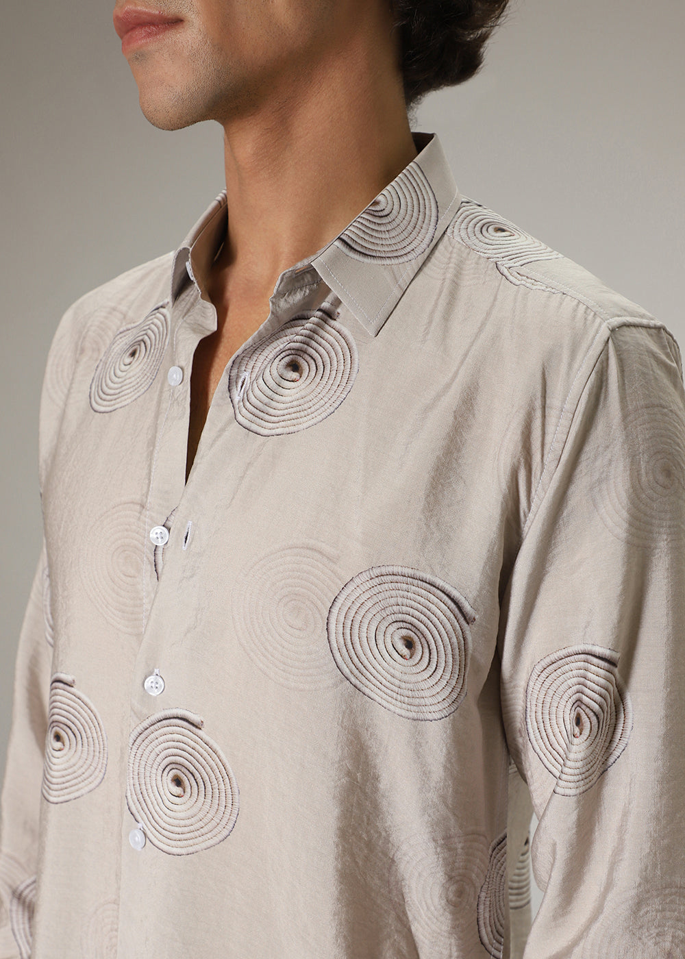 Beige Spiral Print shirt