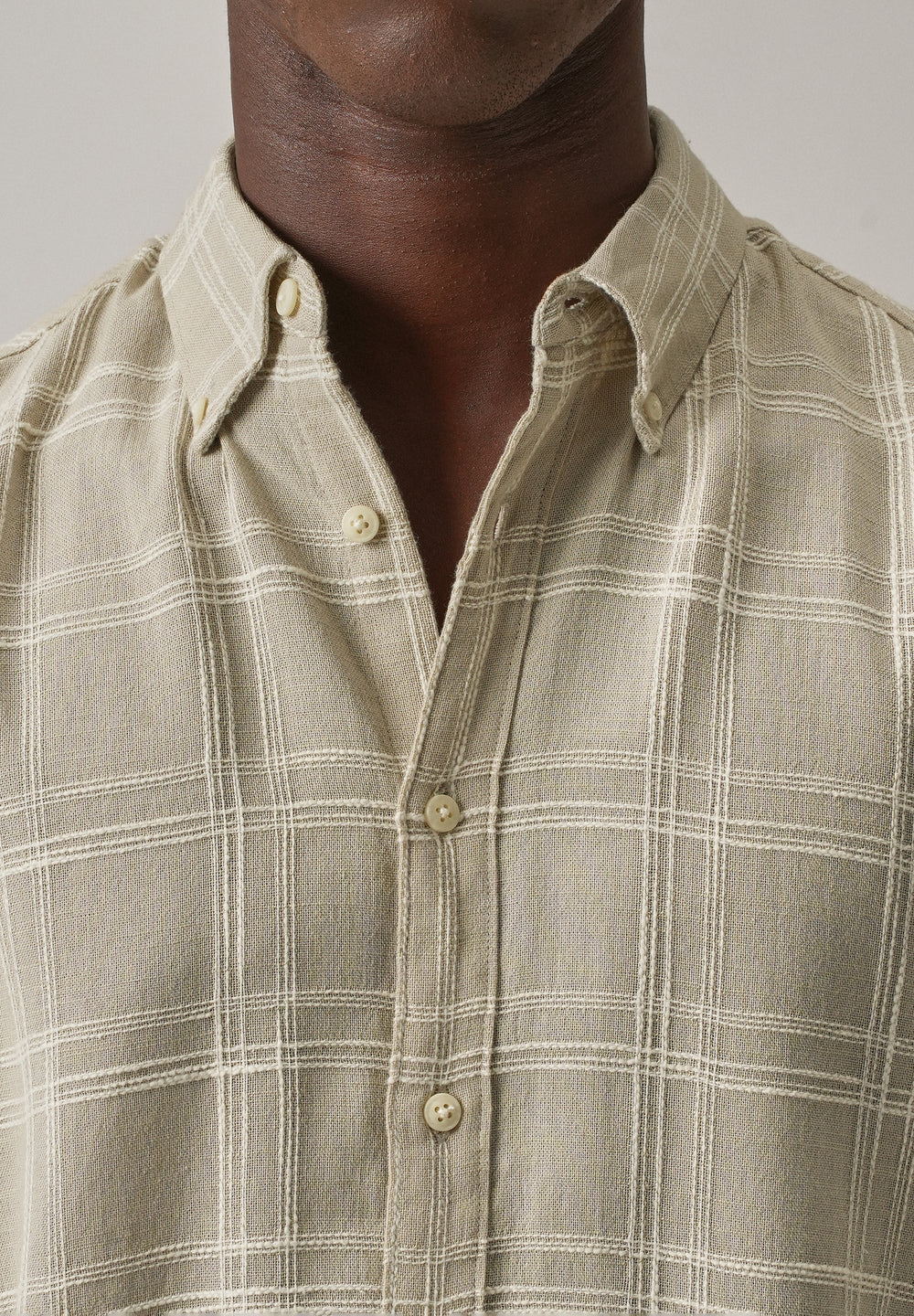 Beige Chenille Check Shirt