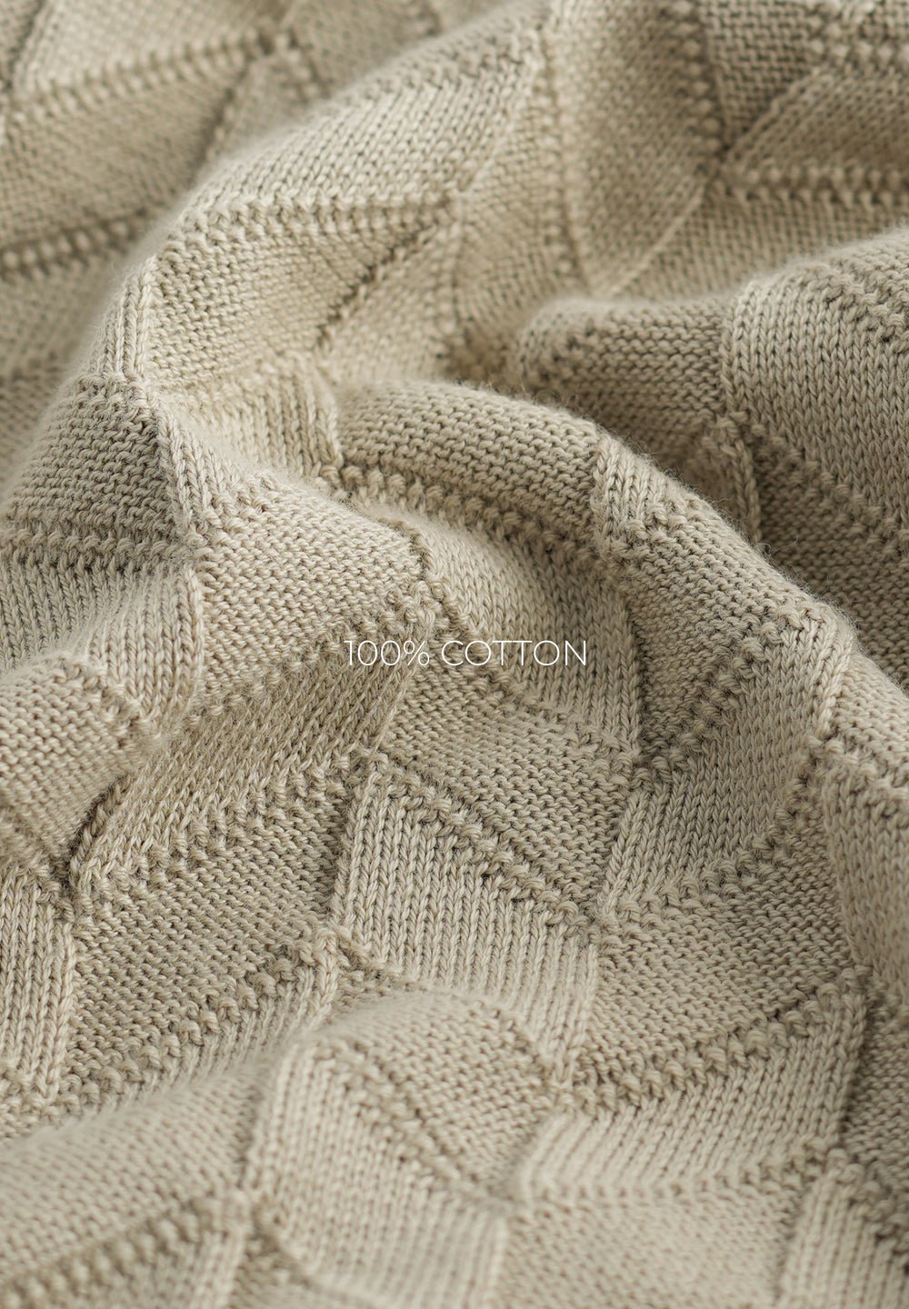 Beige Textured Knitted Polo