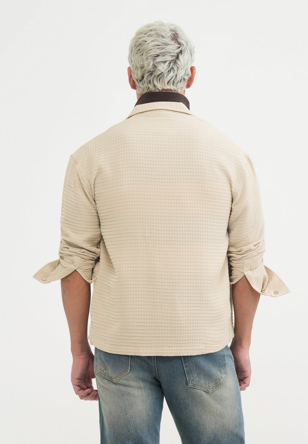 Beige Textured Shacket