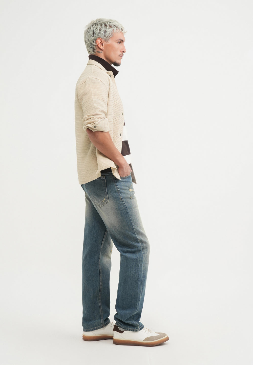 Beige Textured Shacket