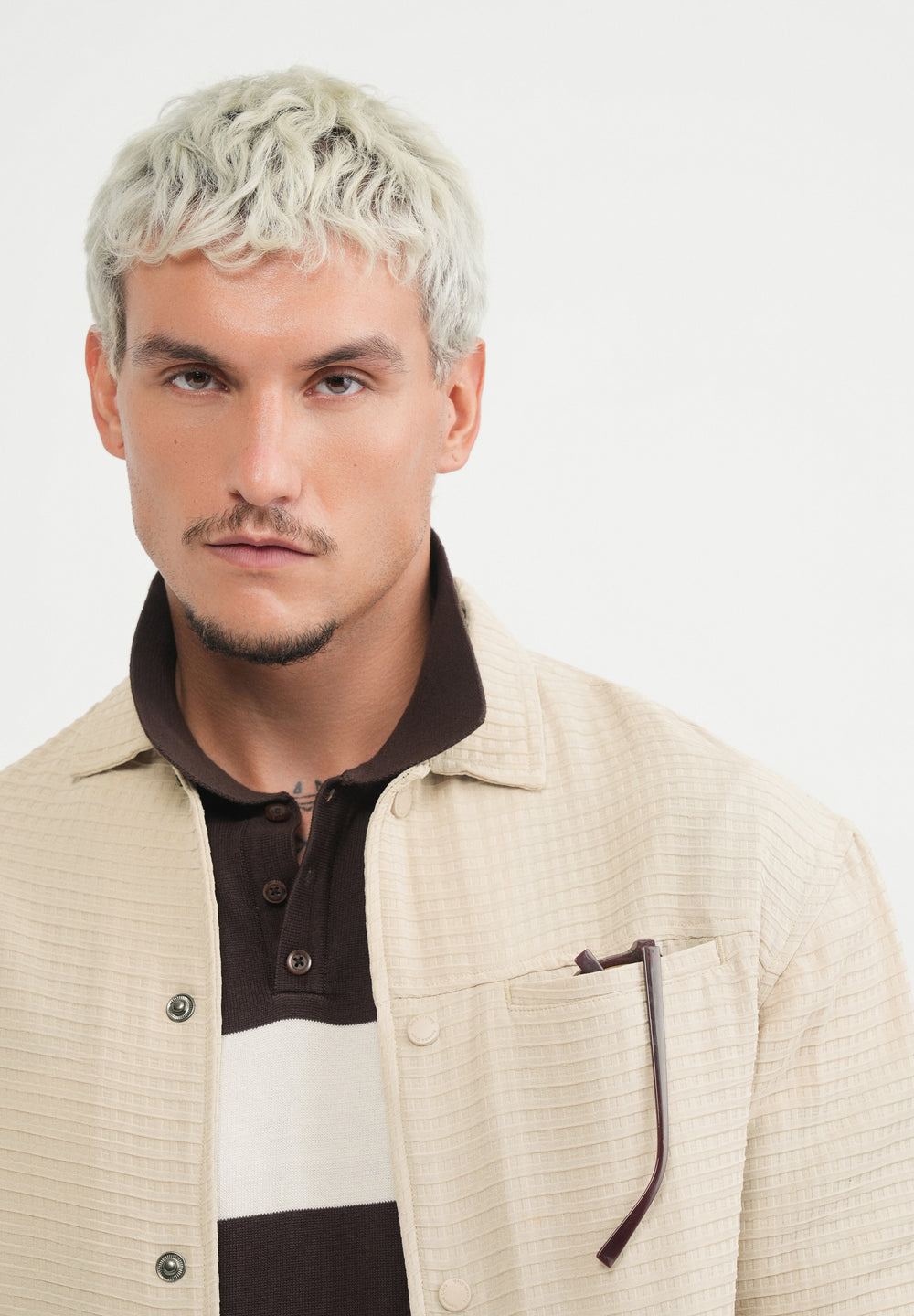Beige Textured Shacket