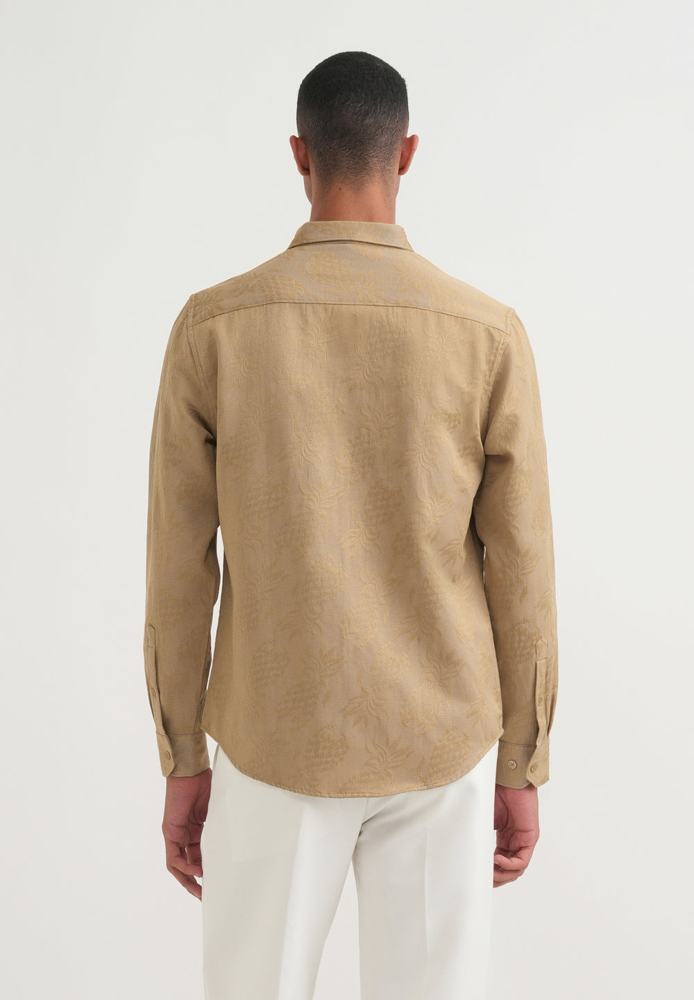 Beige Tropical Jacquard Shirt
