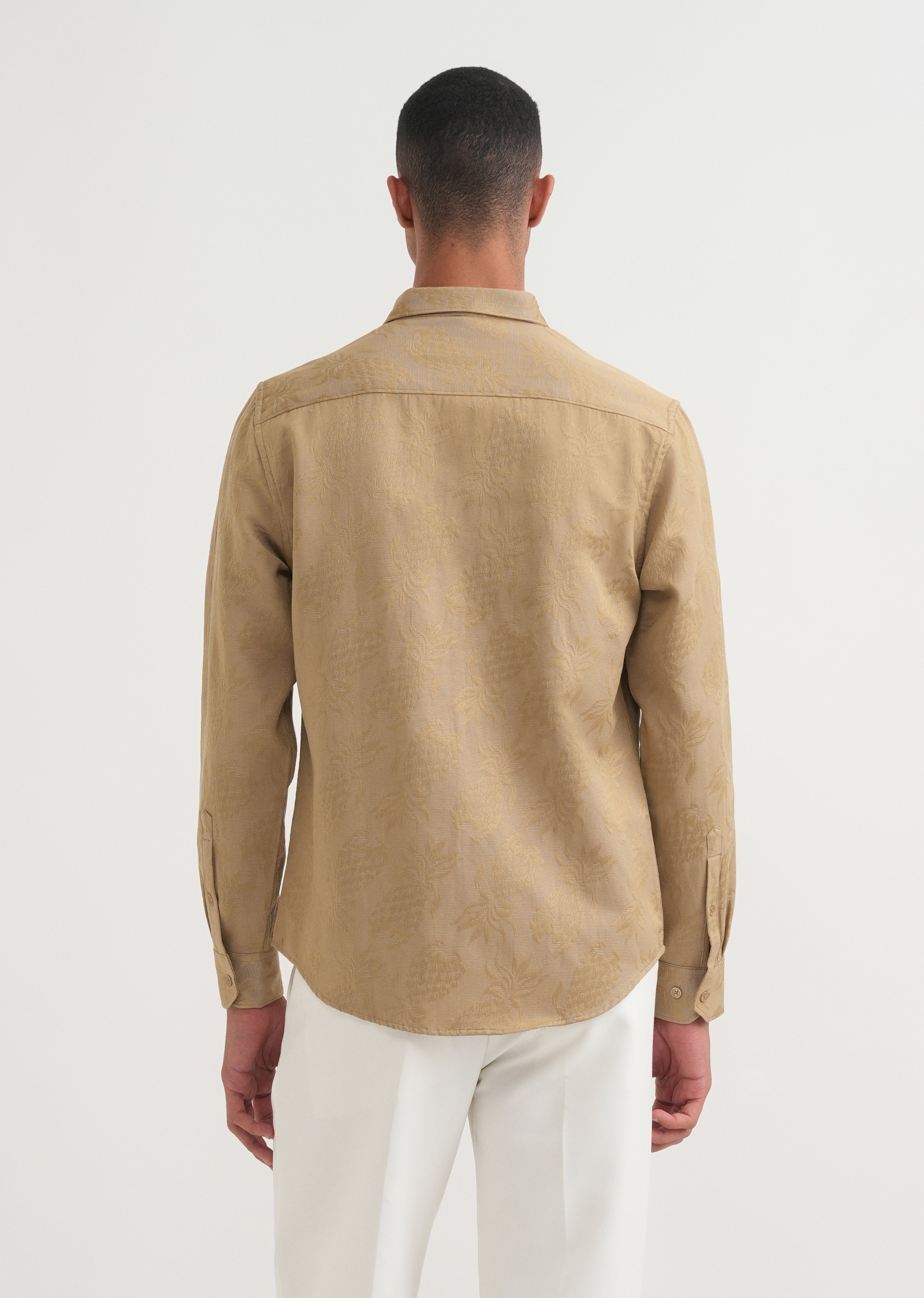 Beige Tropical Jacquard Shirt