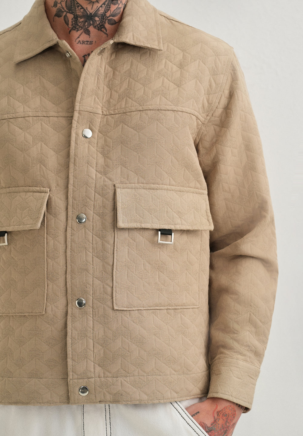 Beige Utility Shacket