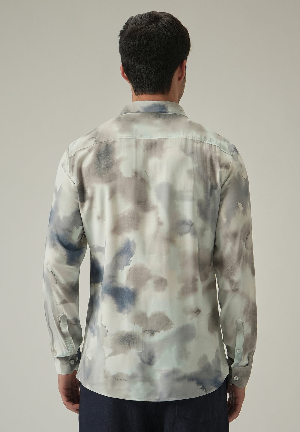 Beige Wash Print Shirt