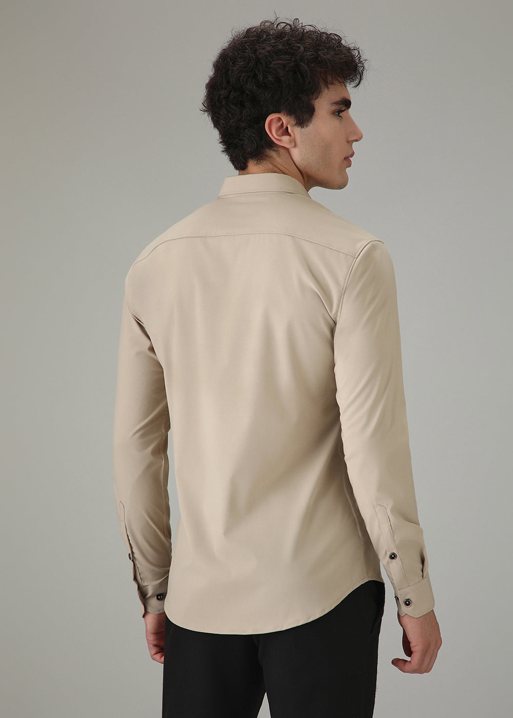 Beige Wrinkle Free Shirt