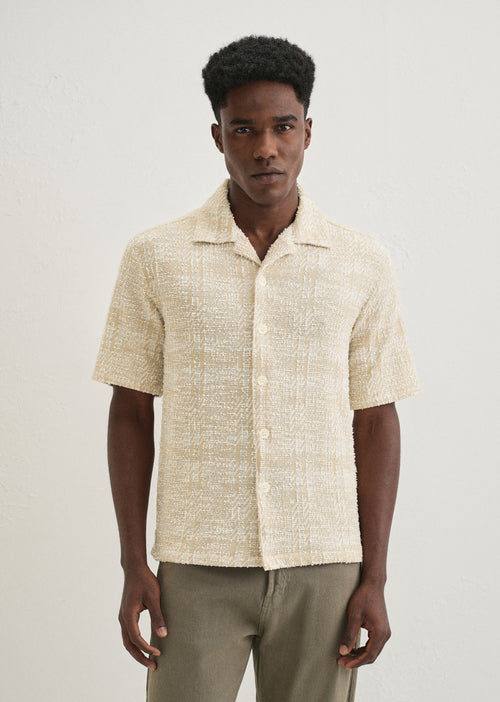 Beige Jacquard Knitted Shirt