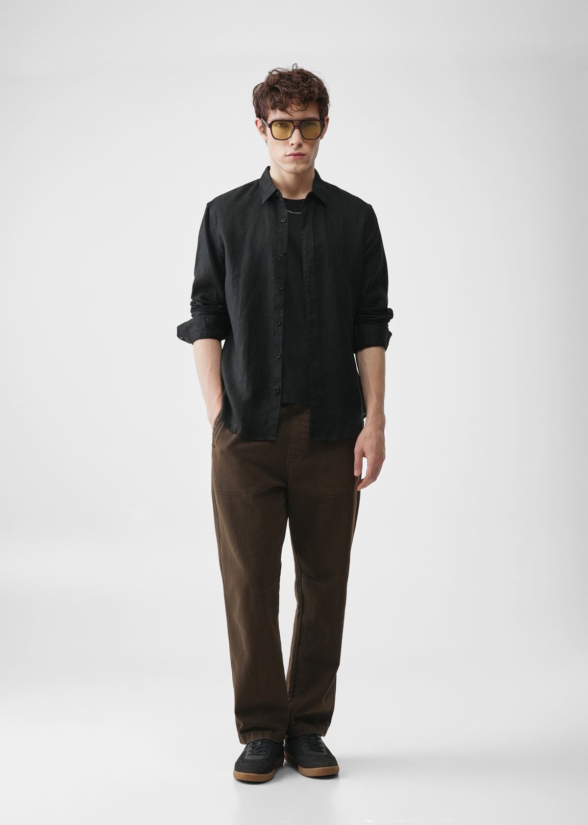 Black 100% Pure Linen Shirt