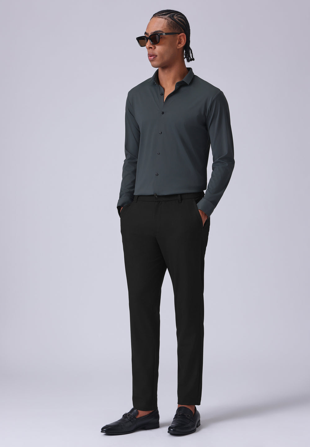 Black 8 Way Stretch Trousers