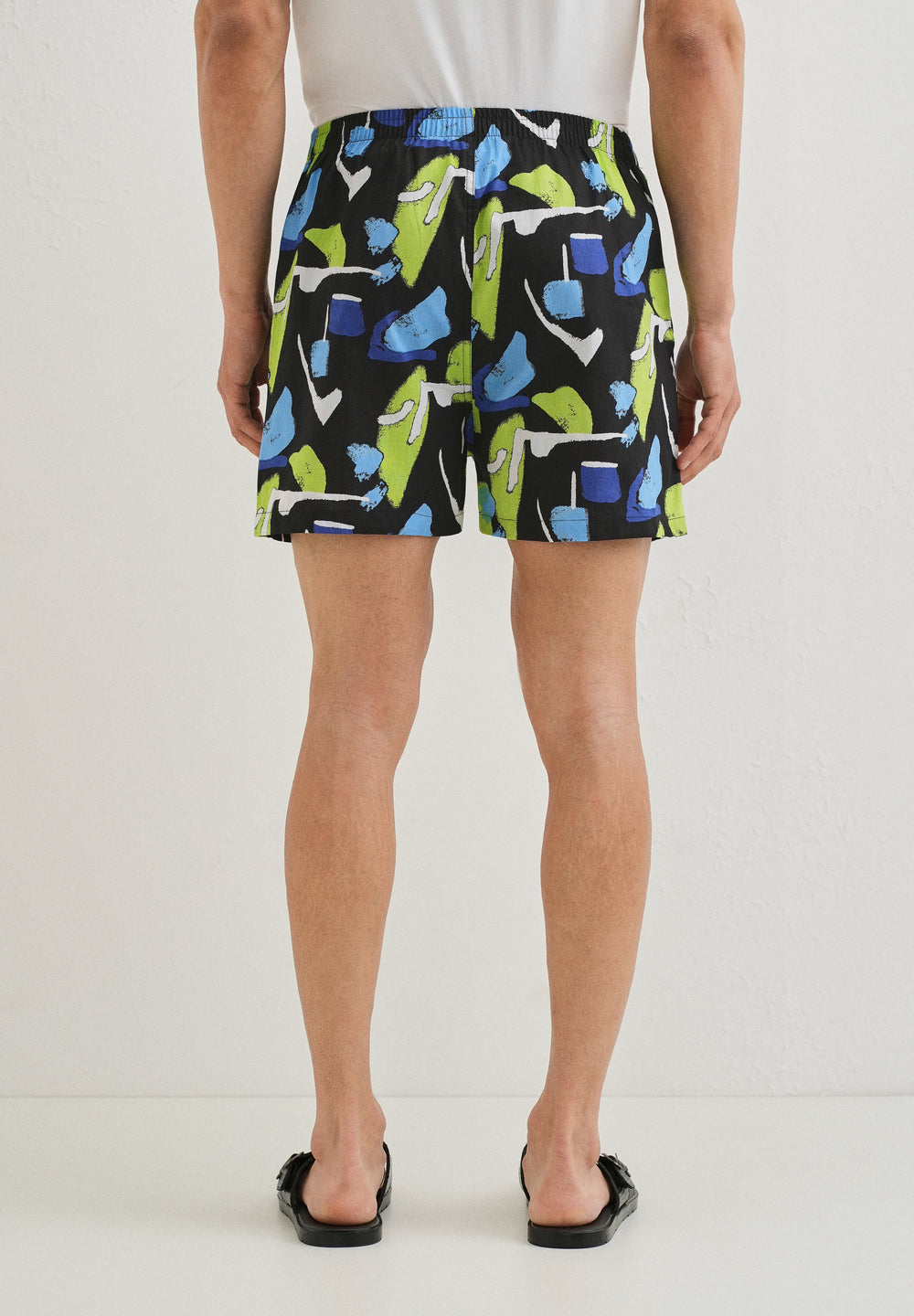 Black Abstract Colour Printed Boxer