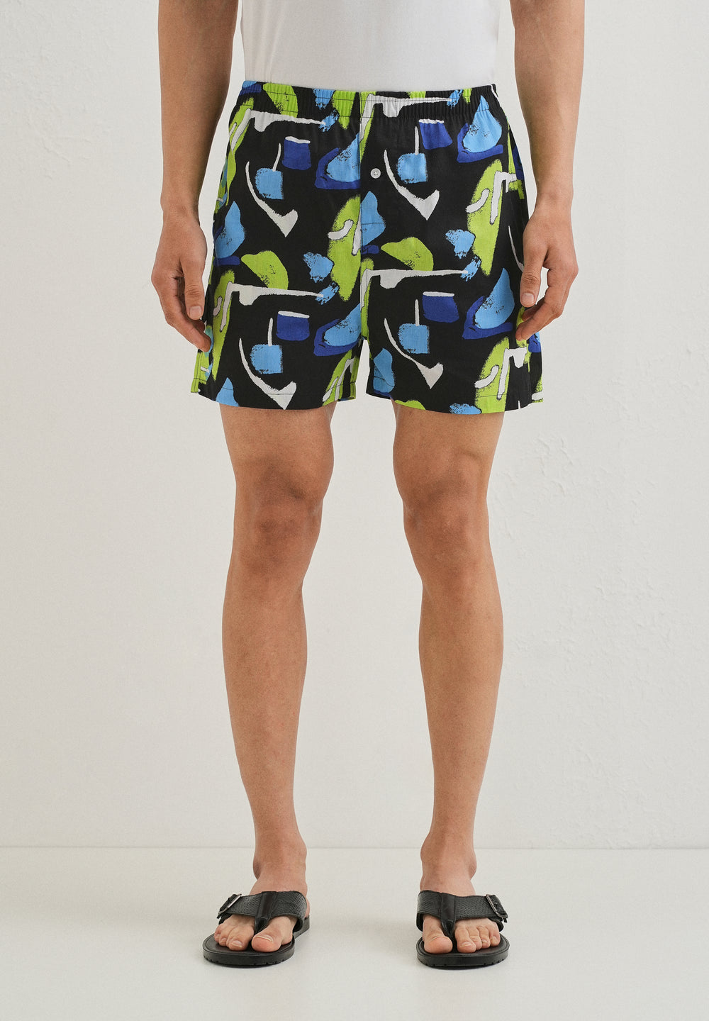 Black Abstract Colour Printed Boxer