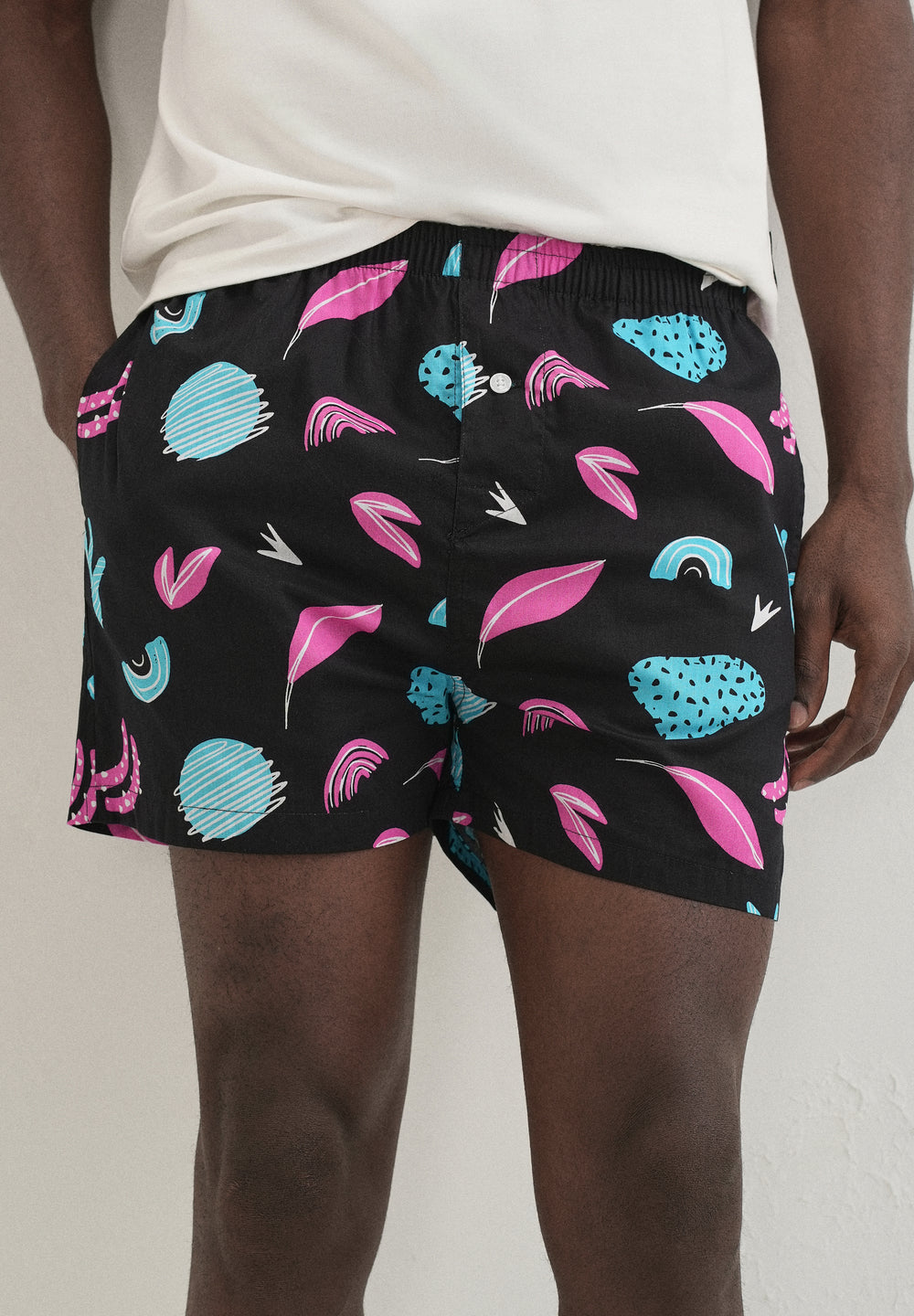 Black Abstract Printed Boxer