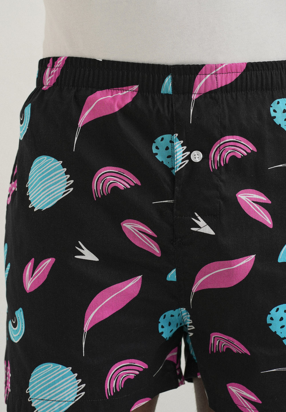 Black Abstract Printed Boxer