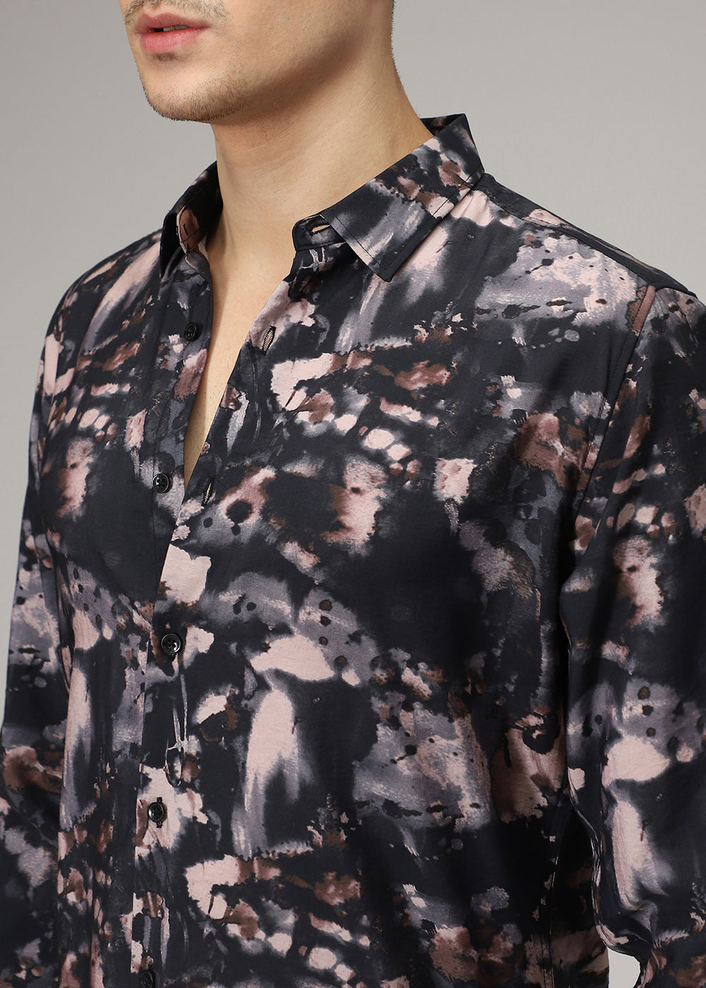 Black Abstract Print Shirt