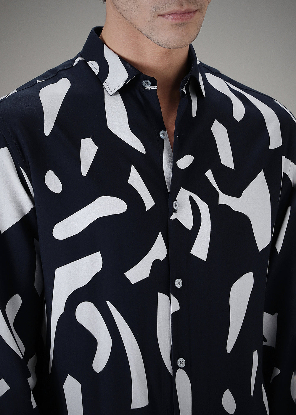 Monochrome Abstract Printed Shirt