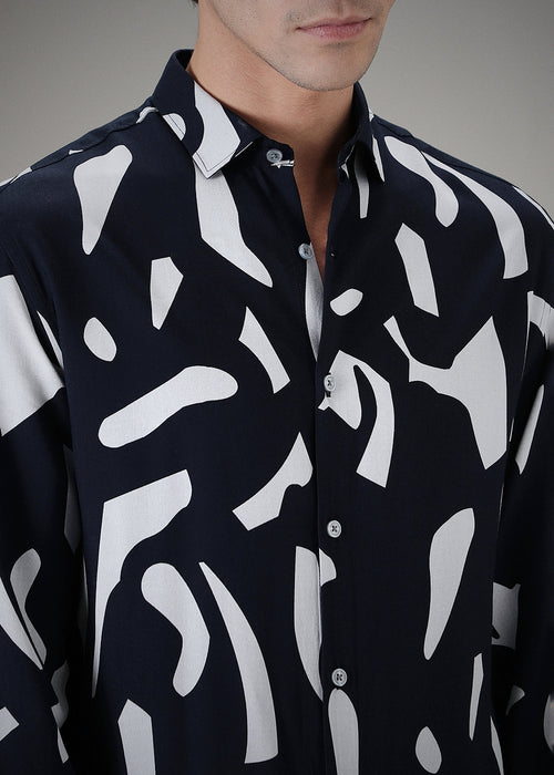 Monochrome Abstract Printed Shirt