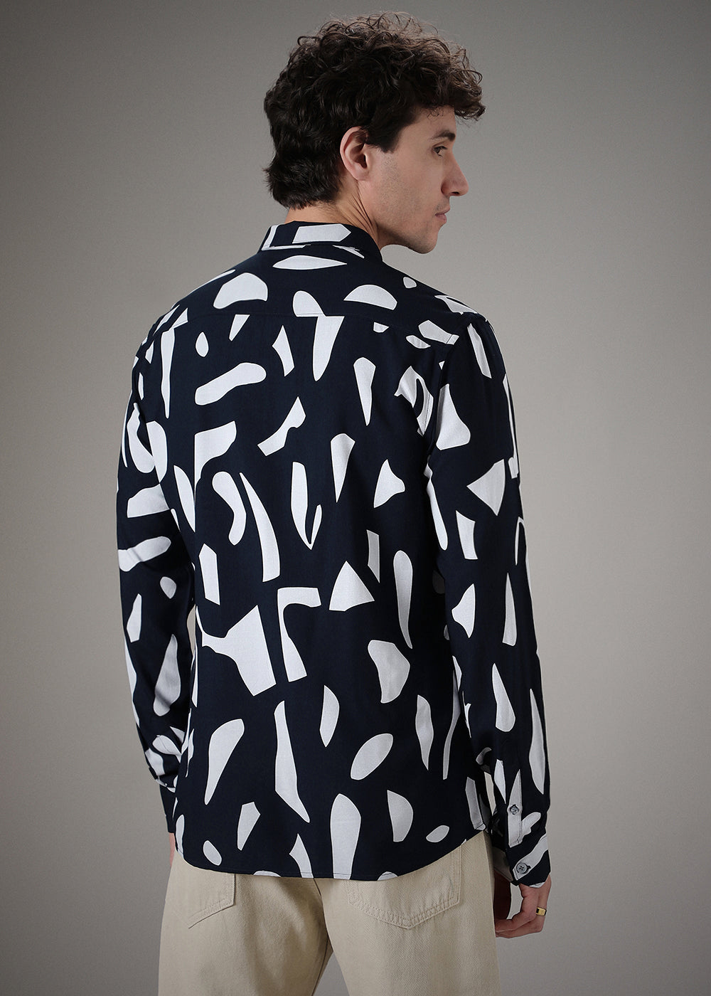 Monochrome Abstract Printed Shirt