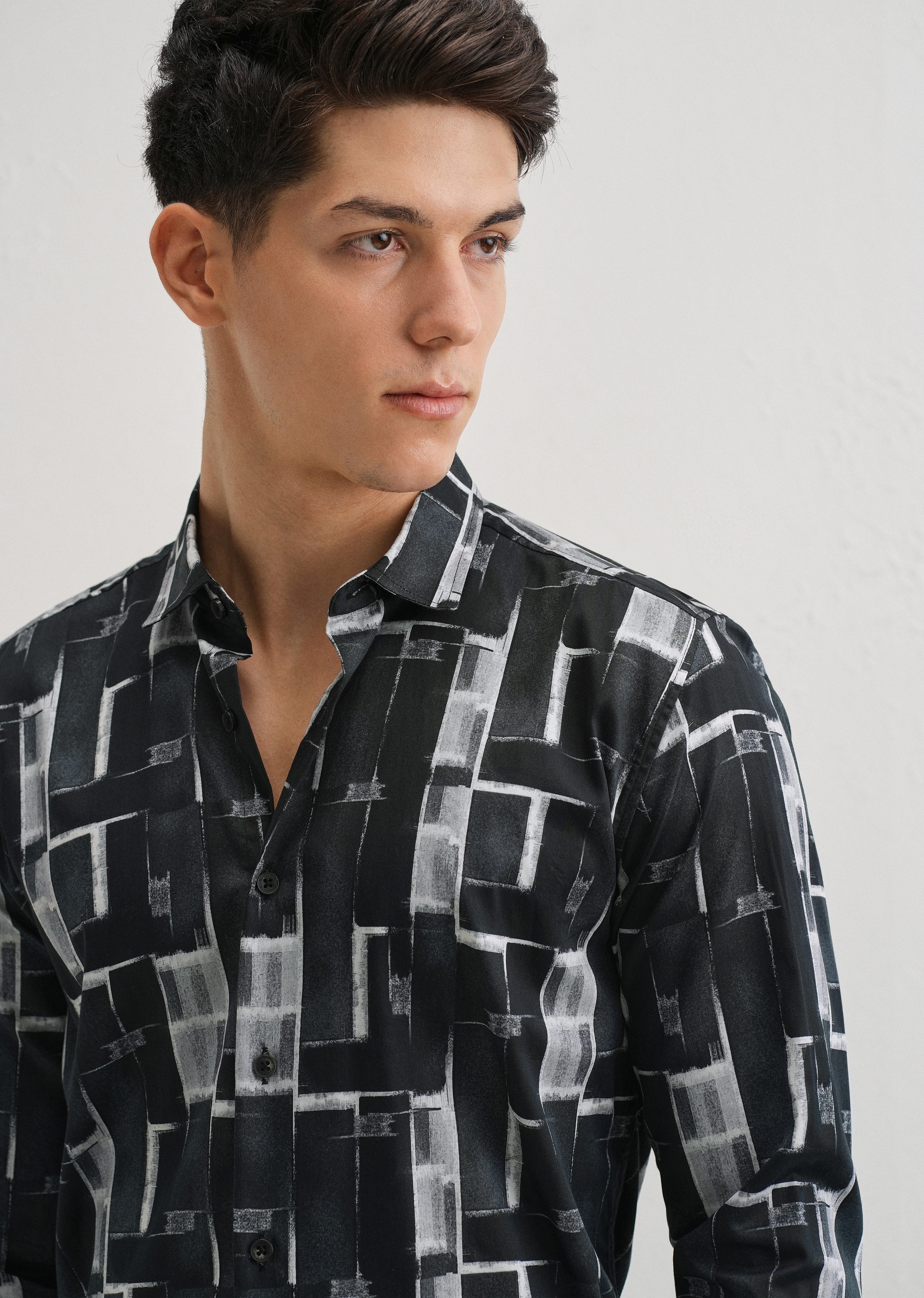 Black Abstractox Printed shirt