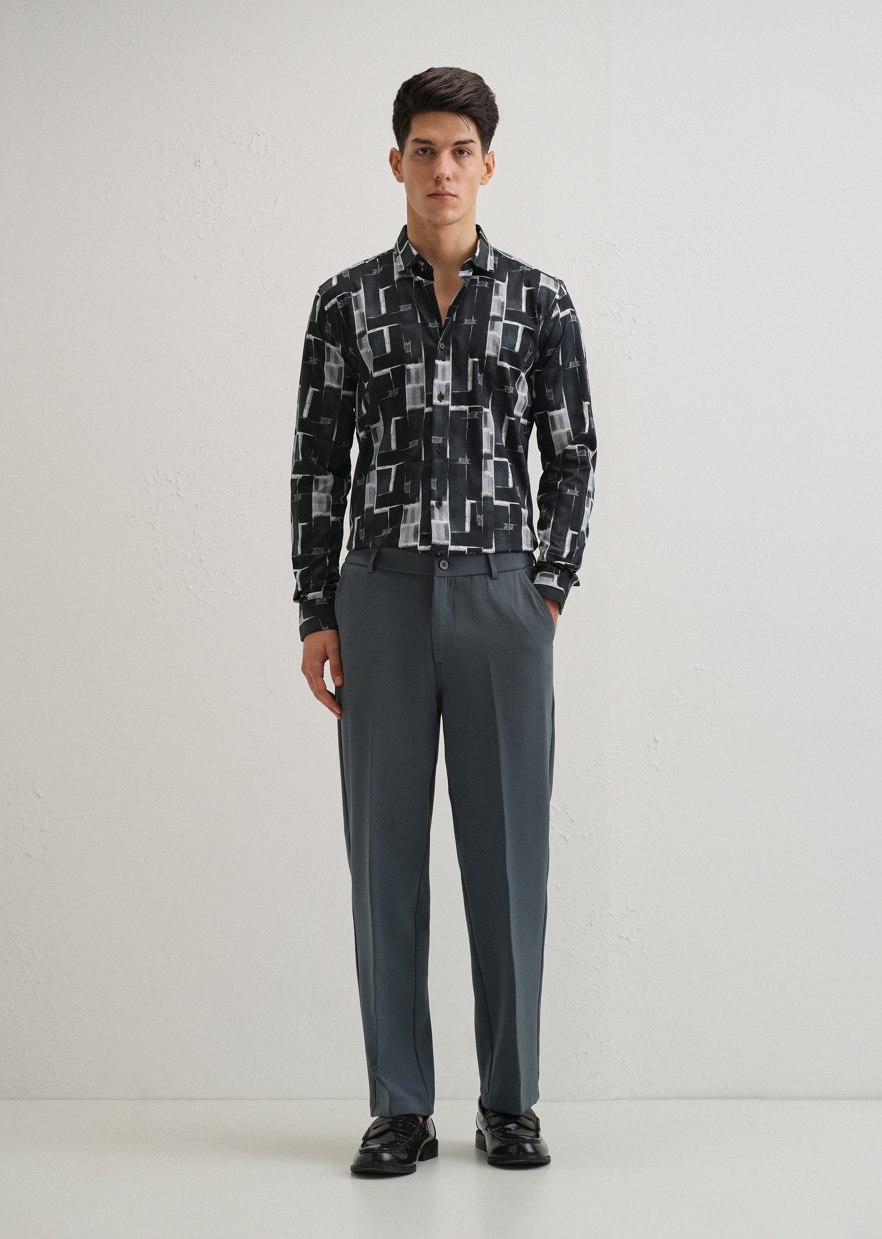 Black Abstractox Printed shirt