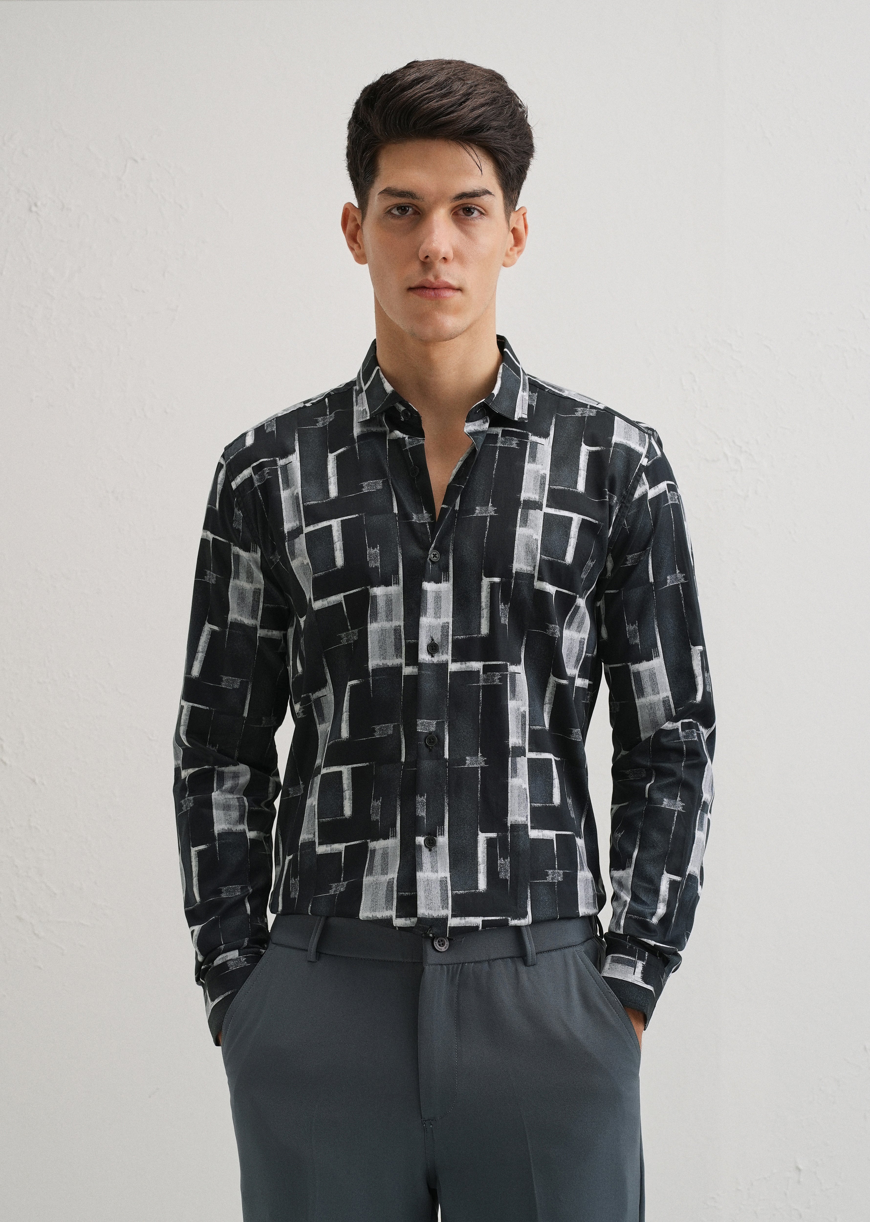 Black Abstractox Printed shirt