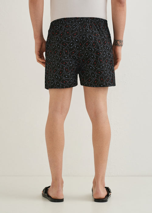 Black Ace Card Printed Boxer