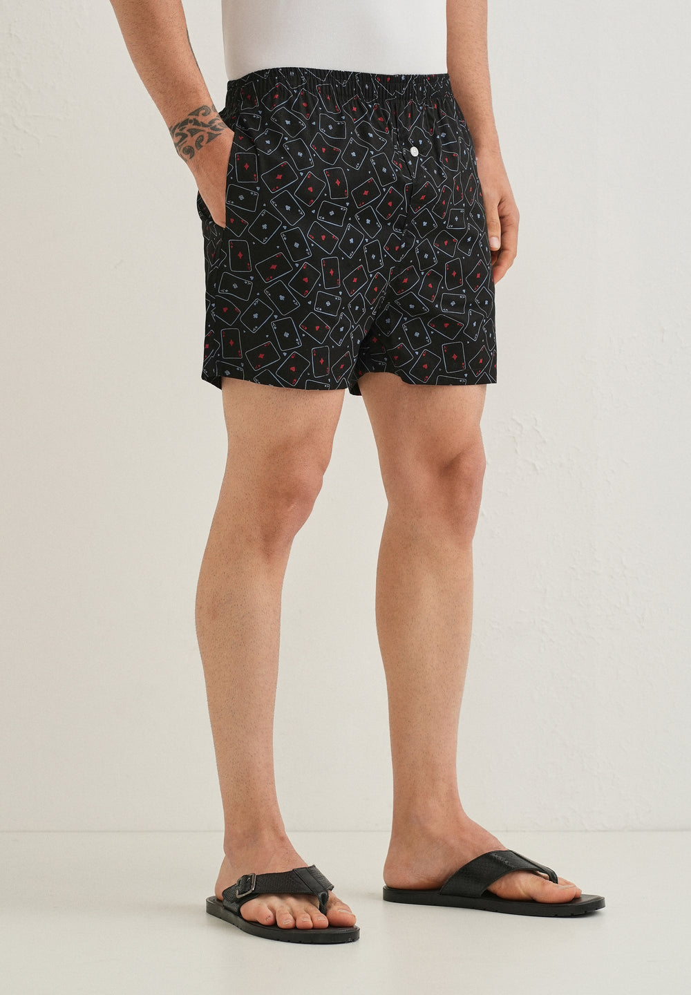 Black Ace Card Printed Boxer