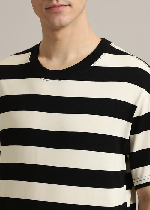 Black And Cream Stripe T-shirt