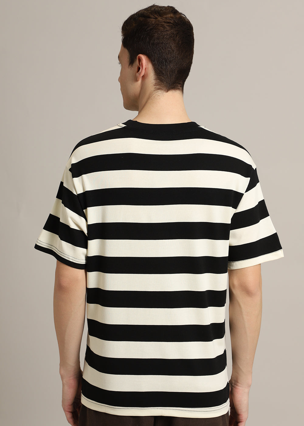 Black And Cream Stripe T-shirt