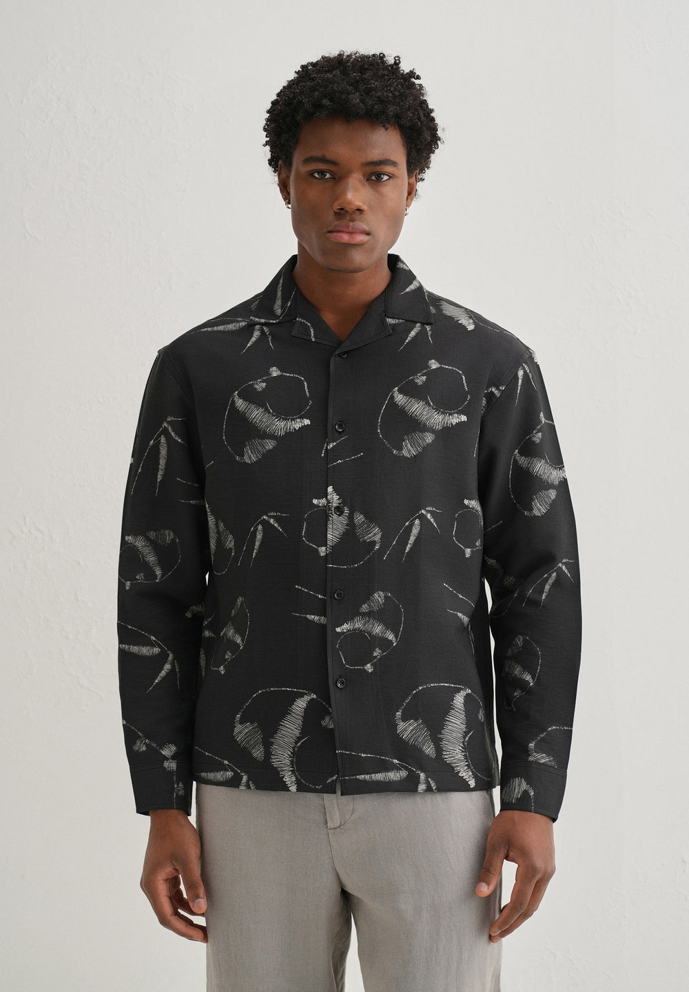 Black Artistic Printed Shirt