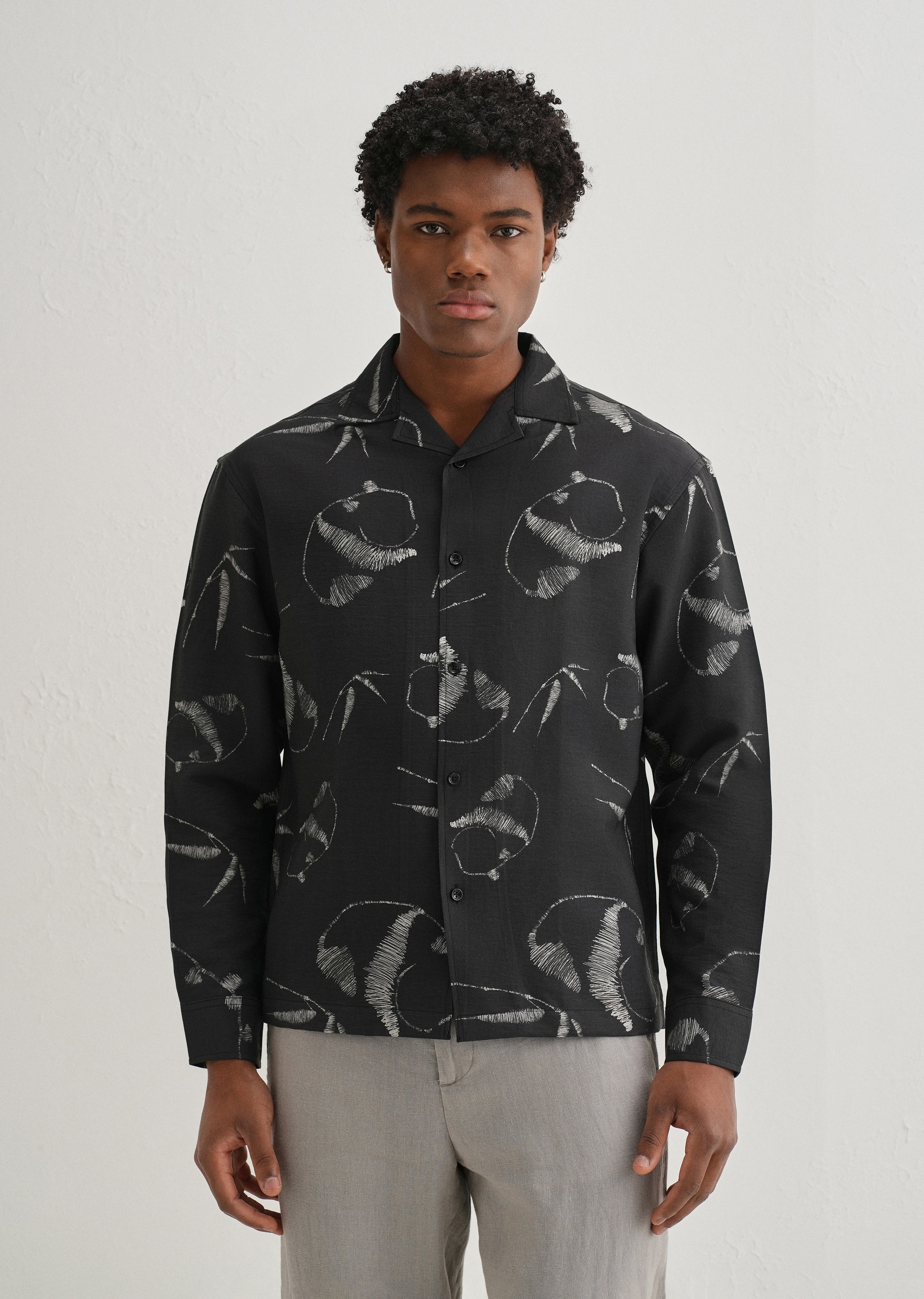 Black Artistic Printed Shirt