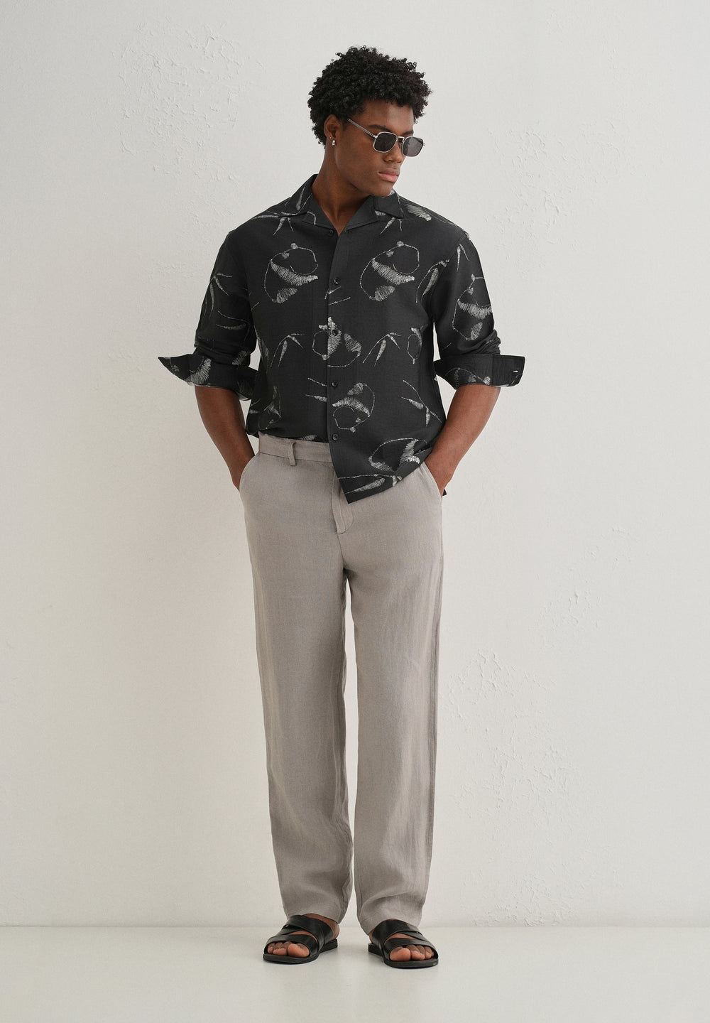 Black Artistic Printed Shirt