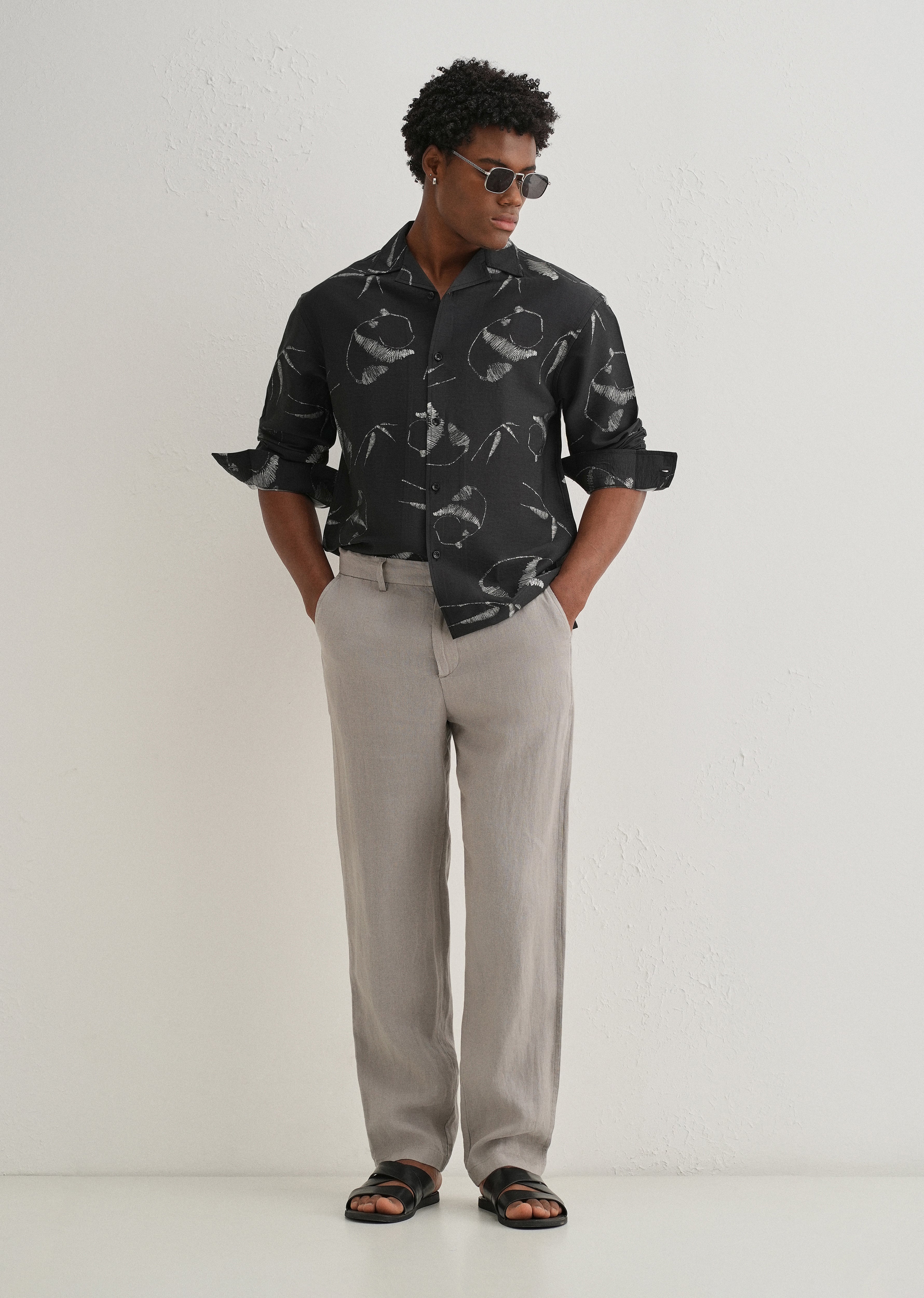 Black Artistic Printed Shirt