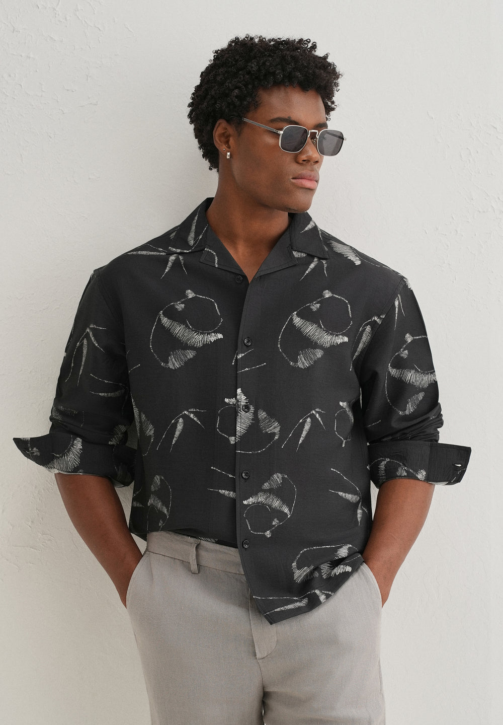 Black Artistic Printed Shirt