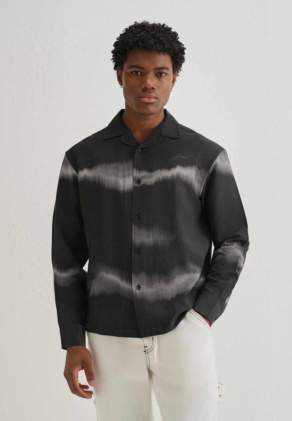 Black Ash Wave Printed Shirt