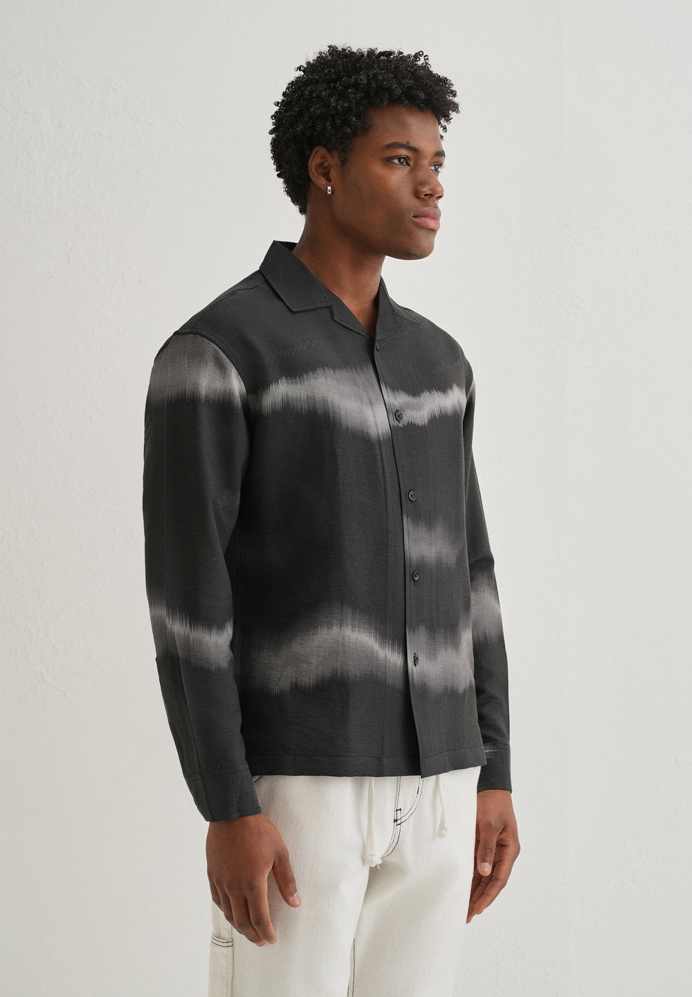 Black Ash Wave Printed Shirt