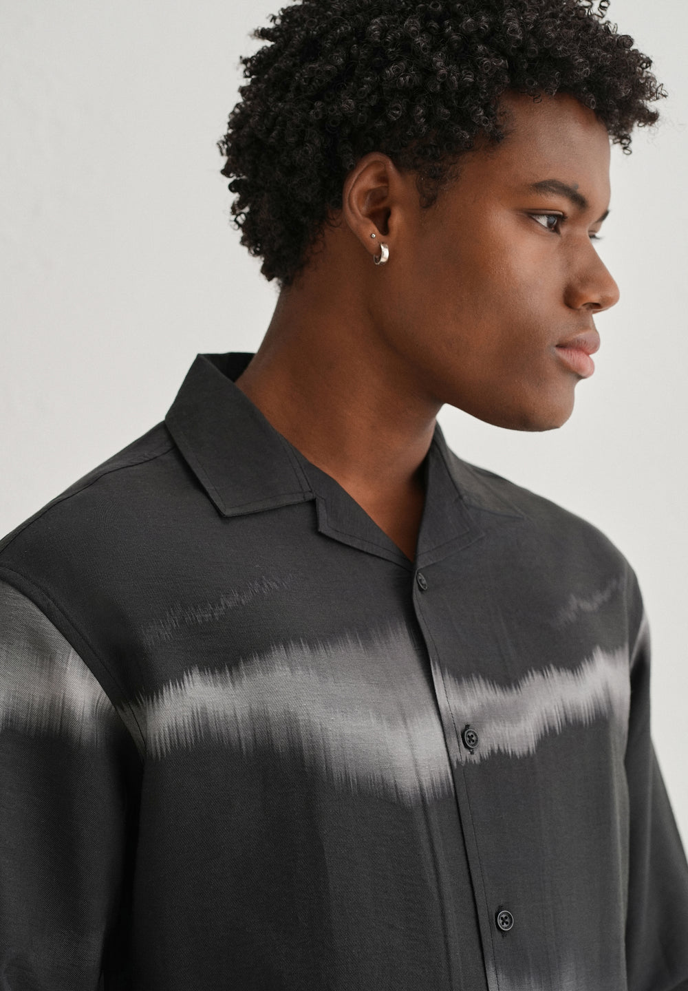 Black Ash Wave Printed Shirt