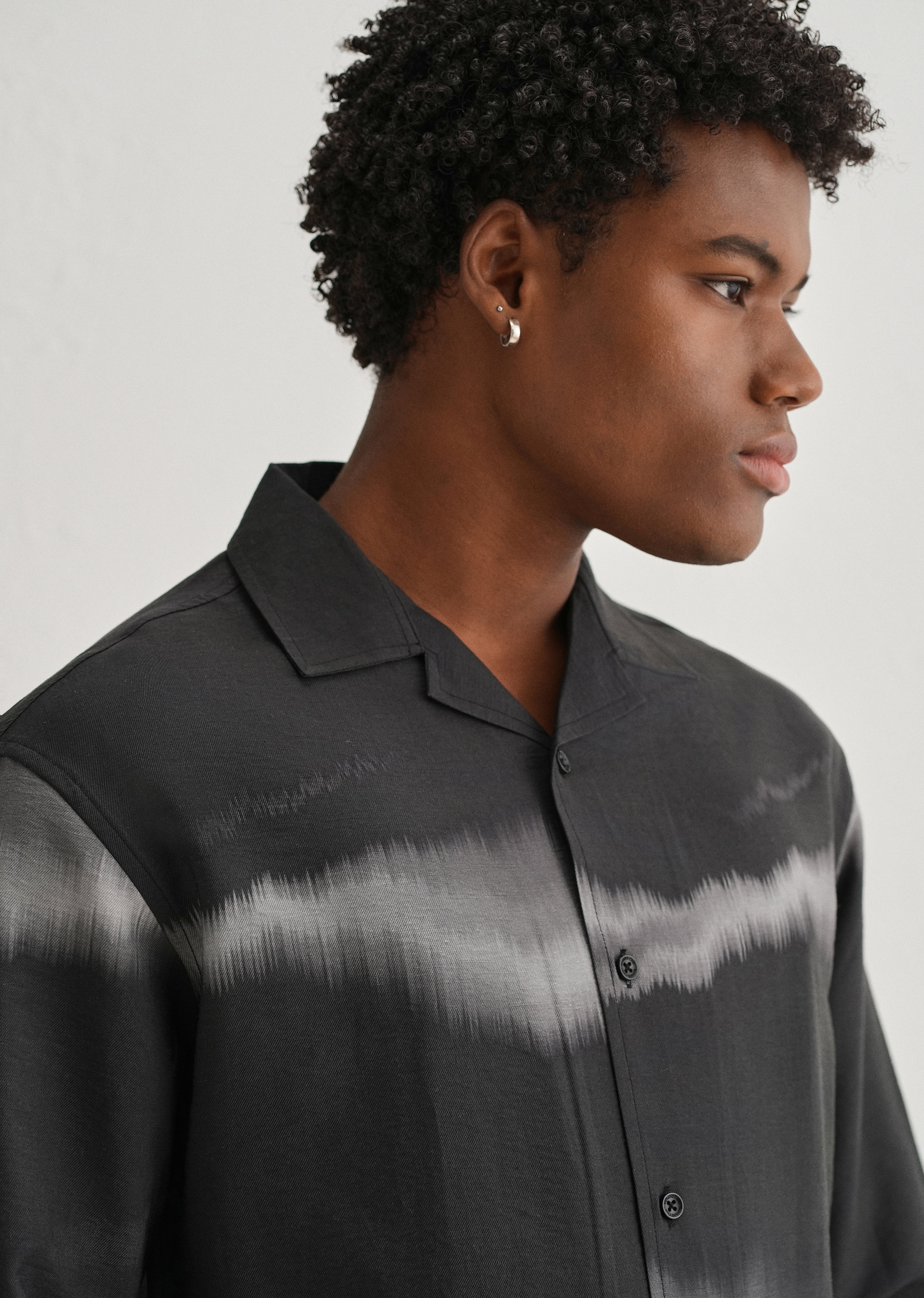 Black Ash Wave Printed Shirt