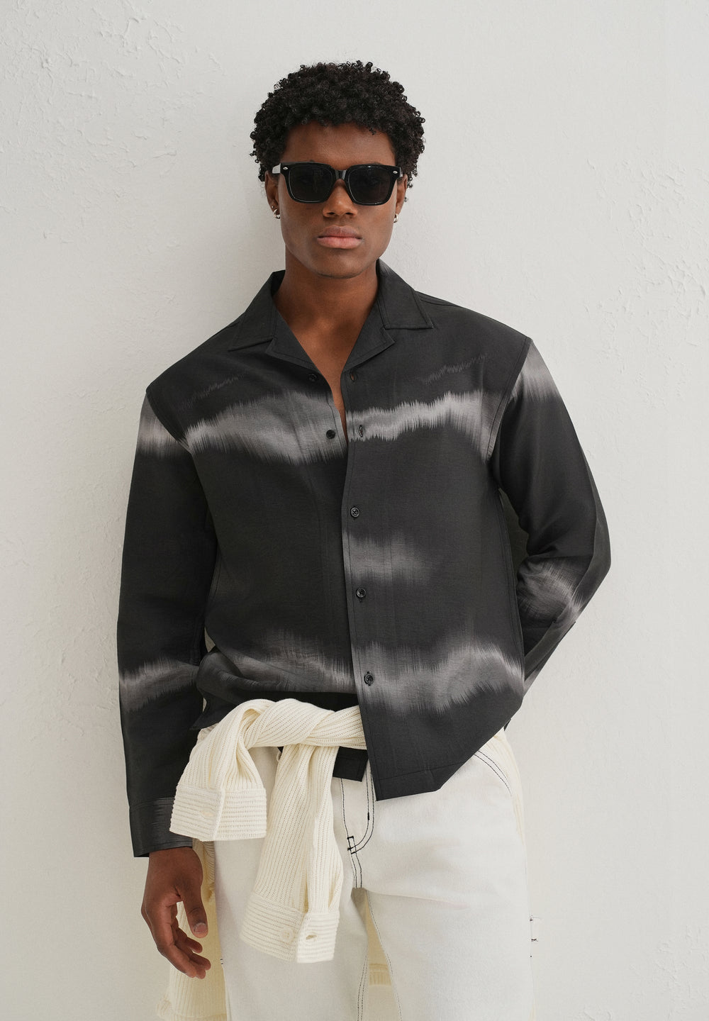 Black Ash Wave Printed Shirt