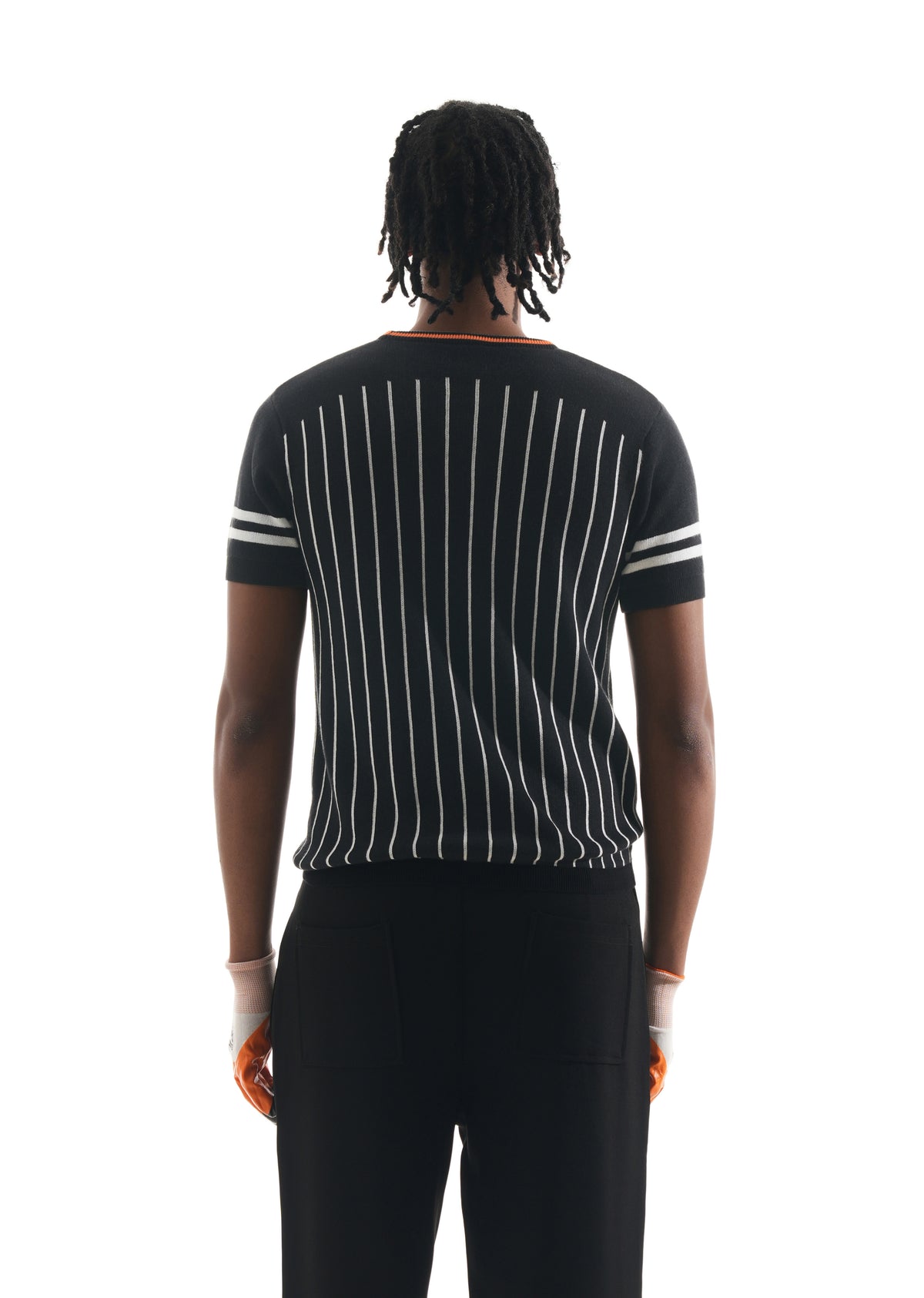 Black Athlete Jacquard Knit T-Shirt